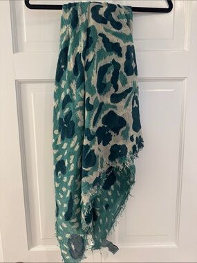 Zadig & Voltaire Green, Tea Leopard Print Decorative Scarf